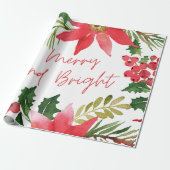 Modern Merry en helder script wrapping papier (Uitgerold)