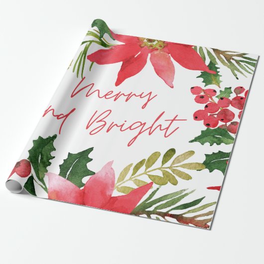 Modern Merry en helder script wrapping papier (Uitgerold)