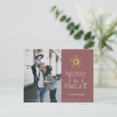 Modern Merry en heldere, eenvoudige kerstfoto Po Briefkaart (Staand voorkant)