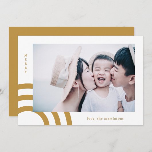 Modern Merry Golden Yellow Photo (Voorkant / Achterkant)