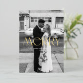 Modern Merry Holiday ontwerp Folie Feestdagenkaart (Staand Voorkant)