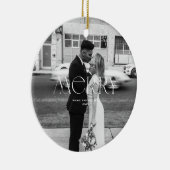 Modern Merry Holiday ontwerp Keramisch Ornament (Rechts)