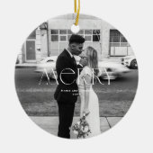 Modern Merry Holiday ontwerp Keramisch Ornament (Voorkant)