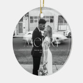 Modern Merry Holiday ontwerp Keramisch Ornament (Links)