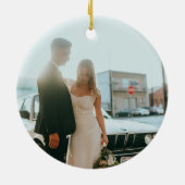 Modern Merry Holiday ontwerp Keramisch Ornament (Achterkant)