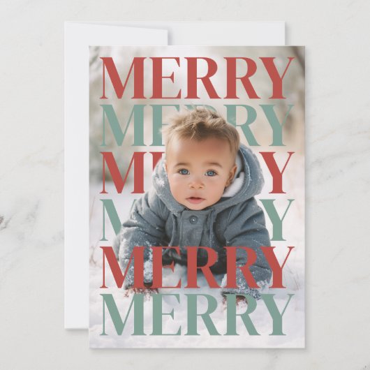 Modern Merry Holiday Photo Card Feestdagenkaart (Voorkant)