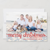 Modern Merry kerst Big Photo Card in Red Feestdagenkaart (Voorkant)