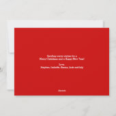 Modern Merry kerst Big Photo Card in Red Feestdagenkaart (Achterkant)