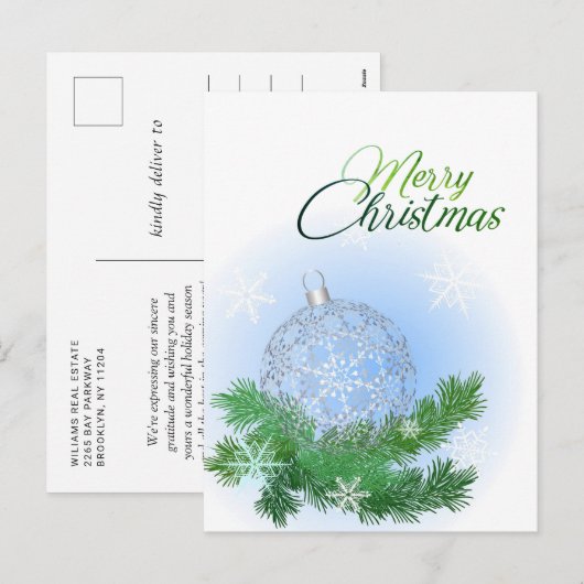 Modern Merry kerst Corporate Greeting Feestdagenkaart (Voorkant / Achterkant)