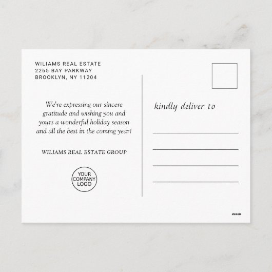 Modern Merry kerst Corporate Greeting Feestdagenkaart (Achterkant)