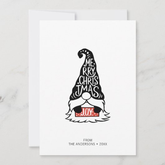 Modern Merry kerst Gnome Feestdagenkaart (Voorkant)