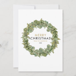 Modern Merry kerst Greenery Garland Feestdagenkaart