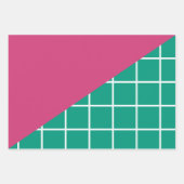 Modern Merry kerst Hot Pink Emerald Green Inpakpapier Vel (Voorkant 3)