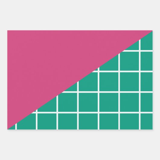 Modern Merry kerst Hot Pink Emerald Green Inpakpapier Vel (Voorkant 3)