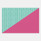 Modern Merry kerst Hot Pink Emerald Green Inpakpapier Vel (Voorkant 2)