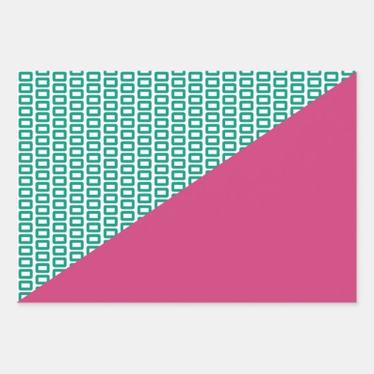 Modern Merry kerst Hot Pink Emerald Green Inpakpapier Vel (Voorkant 2)