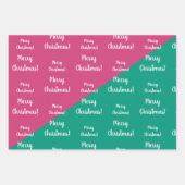 Modern Merry kerst Hot Pink Emerald Green Inpakpapier Vel (Voorkant)