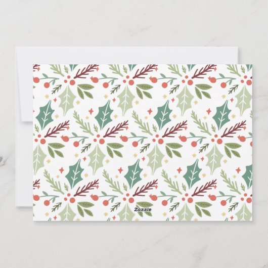 Modern Merry kerstary Foliage Photo Collage Feestdagenkaart (Achterkant)