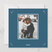 Modern Merry kerstbomen en Stars Bleu Feestdagenkaart (Achterkant)