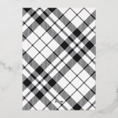 Modern Merry Kerstfamilie Foto naam Tartan Fo Folie Feestdagenkaart (Achterkant)