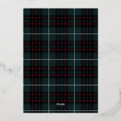 Modern Merry Kerstfamilie Foto naam Tartan Folie Feestdagenkaart (Achterkant)