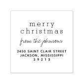 Modern Merry-kerstfamilie, naamgroeten Zelfinktende Stempel (Design)