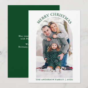 Modern Merry kerstfoto Groen Feestdagenkaart