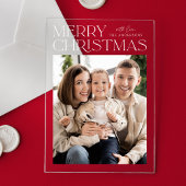 Modern Merry kerstfoto Holiday Acryl Uitnodigingen