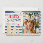 Modern Merry kerstfoto Holiday Feestdagenkaart (Voorkant)