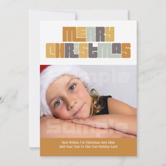 Modern Merry kerstfoto Lijst Feestdagenkaart (Voorkant)