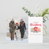 Modern Merry kerstfoto Wenskaart Feestdagenkaart (Staand voorkant)