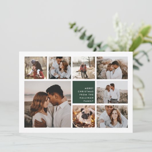 Modern Merry | Kerstfotocollage Feestdagenkaart (Staand voorkant)