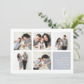 Modern Merry | Kerstfotocollage Feestdagenkaart (Staand voorkant)