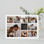 Modern Merry | Kerstfotocollage Folie Feestdagenkaart (Staand Voorkant)