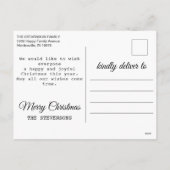 Modern Merry kerstgebold Floral Familienaam Feestdagenkaart (Achterkant)