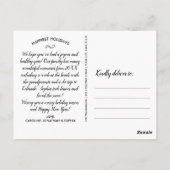 Modern Merry Kersthand Lettered Family Foto Briefkaart (Achterkant)