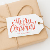 Modern Merry Kerstmis Cadeaulabel