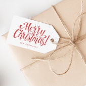 Modern Merry Kerstmis Cadeaulabel