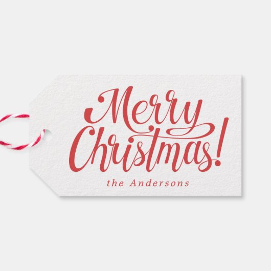 Modern Merry Kerstmis Cadeaulabel (Achterkant Horizontaal)