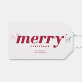 Modern Merry Kerstmis Cadeaulabel (Voorkant (Horizontaal))