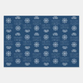 Modern Merry Kerstmis en HNY Familienaam Inpakpapier Vel (Voorkant)