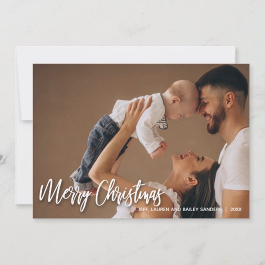 Modern Merry Kerstmis Feestdagenkaart (Voorkant)