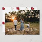 Modern Merry Kerstmis Feestdagenkaart (Voorkant / Achterkant)