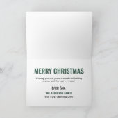 Modern Merry Kerstmis Groene Foto Collage Feestdagen Kaart (Binnen)