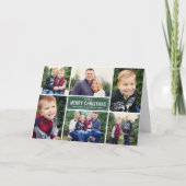 Modern Merry Kerstmis Groene Foto Collage Feestdagen Kaart (Voorkant)