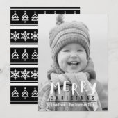 Modern Merry Kerstmis | Handgeschreven fotokaart Feestdagenkaart (Voorkant / Achterkant)