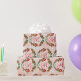 Modern Merry Kerstmis met rode groene brief Cadeaupapier