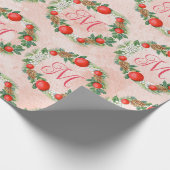 Modern Merry Kerstmis met rode groene brief Cadeaupapier (Hoek)