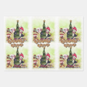 Modern Merry Kerstmis Pute Penguin Pattern Inpakpapier Vel (Voorkant 3)