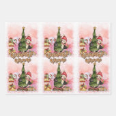 Modern Merry Kerstmis Pute Penguin Pattern Inpakpapier Vel (Voorkant 2)